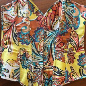 Fun paisley style bright corset